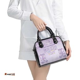 Epilepsy Awareness Alphabet Shoulder Handbag Purple Ribbon Butterfly Cute Style DT05