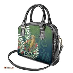 New Zealand Kea Bird Shoulder Handbag With Maori Koru Fern LT05
