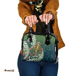 New Zealand Kea Bird Shoulder Handbag With Maori Koru Fern LT05