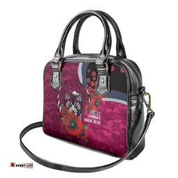 Manly Warringah Sea Eagles ANZAC Personalised Shoulder Handbag Lest We Forget Poppy Camo LT9