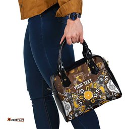 Personalized Hawthorn Hawks Shoulder Handbag Aboriginal Dot Painting Graffiti Style TS04
