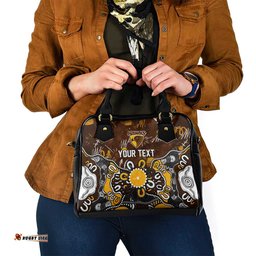 Personalized Hawthorn Hawks Shoulder Handbag Aboriginal Dot Painting Graffiti Style TS04