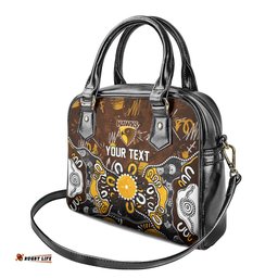 Personalized Hawthorn Hawks Shoulder Handbag Aboriginal Dot Painting Graffiti Style TS04