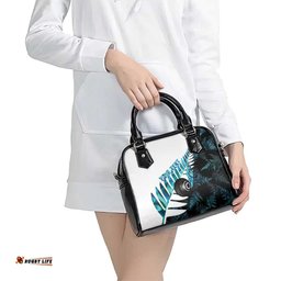 New Zealand Lawn Bowls Custom Shoulder Handbag Aotearoa Silver Fern Paua Shell LT14