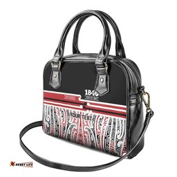Personalised Toitu Te Tiriti Aotearoa 1840 Shoulder Handbag Red Kowhaiwhai Puhoro LT9