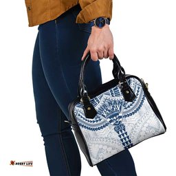 Personalized Geelong Cats Shoulder Handbag Polynesian Tribal Pattern Heritage Football TS04