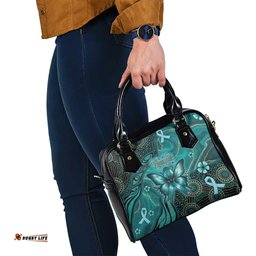 Ovarian Cancer Awareness Shoulder Handbag This Is What A Fighter Looks Like DT05