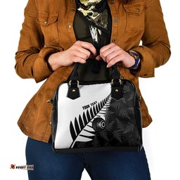 New Zealand Lawn Bowls Custom Shoulder Handbag Aotearoa Silver Fern LT14