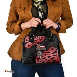 New Zealand 1840 Waitangi Day Shoulder Handbag Aotearoa Haka Mask - Red Version LT14