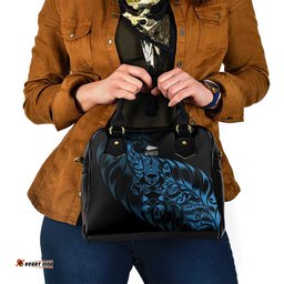New Zealand Lawn Bowls Shoulder Handbag Blue Maori Warrior Tribal Silver Fern LT9