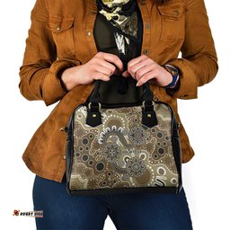Personalised NAIDOC Week 50 Years Deadly Always Shoulder Handbag Brown Aboriginal Artwork Dot Painting LT9