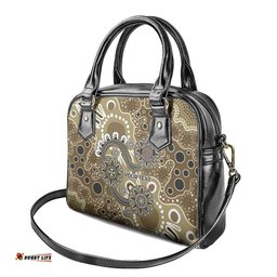 Personalised NAIDOC Week 50 Years Deadly Always Shoulder Handbag Brown Aboriginal Artwork Dot Painting LT9