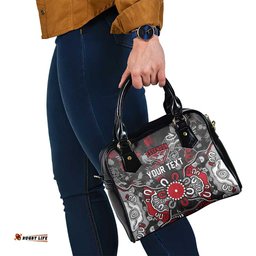 Personalized Essendon Bombers Shoulder Handbag Aboriginal Dot Painting Graffiti Style TS04