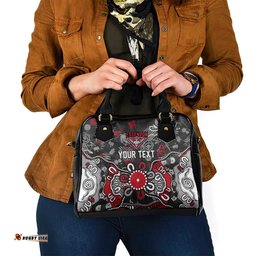 Personalized Essendon Bombers Shoulder Handbag Aboriginal Dot Painting Graffiti Style TS04