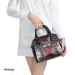 Personalized Essendon Bombers Shoulder Handbag Aboriginal Dot Painting Graffiti Style TS04