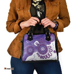 NAIDOC Week 2026 Shoulder Handbag 50 Years Deadly Dhari Purple Aboriginal Art LT14