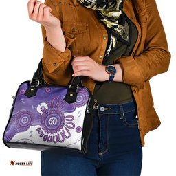 NAIDOC Week 2026 Shoulder Handbag 50 Years Deadly Dhari Purple Aboriginal Art LT14