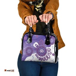 NAIDOC Week 2026 Shoulder Handbag 50 Years Deadly Dhari Purple Aboriginal Art LT14