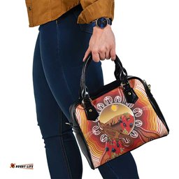 Indigenous Goanna Australia Shoulder Handbag Aussie Uluru Ayers Rock Sturt's Desert Pea LT14