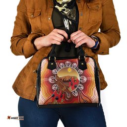 Indigenous Goanna Australia Shoulder Handbag Aussie Uluru Ayers Rock Sturt's Desert Pea LT14