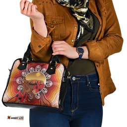 Indigenous Goanna Australia Shoulder Handbag Aussie Uluru Ayers Rock Sturt's Desert Pea LT14