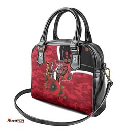 Essendon Bombers ANZAC Personalised Shoulder Handbag Lest We Forget Poppy Camo LT9