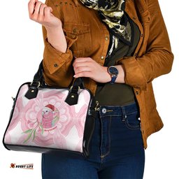 Funny Pink Galah Australia Christmas Shoulder Handbag Eucalyptus Blossoms Aboriginal Art LT14