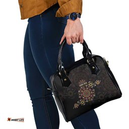 NAIDOC Deadly 50 Years Shoulder Handbag Aboriginal Black Gold Boomerang Art LT9
