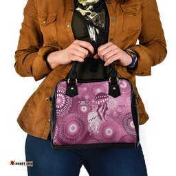 NAIDOC Deadly 50 Years Shoulder Handbag Jellyfish Aboriginal Culture Inspired Pink LT9