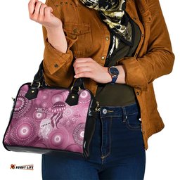 NAIDOC Deadly 50 Years Shoulder Handbag Jellyfish Aboriginal Culture Inspired Pink LT9