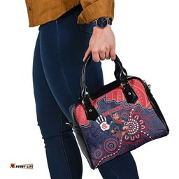 Demons Football Shoulder Handbag Aboriginal Dot Art Pattern DT05