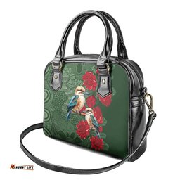 Kokaburra and Waratah Shoulder Handbag Aboriginal Art LT9