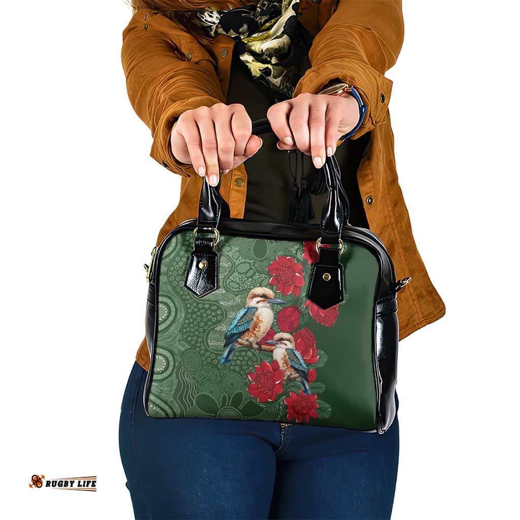 Kokaburra and Waratah Shoulder Handbag Aboriginal Art LT9