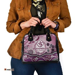Manly Warringah Sea Eagles Rugby Shoulder Handbag Australian Aboriginal Dot Painting Style TS04