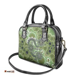 Personalised NAIDOC Week 50 Years Deadly Always Shoulder Handbag Green Aboriginal Artwork Dot Painting LT9