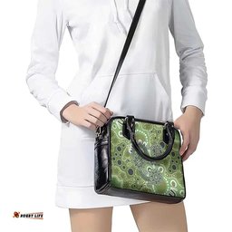 Personalised NAIDOC Week 50 Years Deadly Always Shoulder Handbag Green Aboriginal Artwork Dot Painting LT9