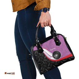 Personalised Aotearoa Lawn Bowls Shoulder Handbag Maori and Silver Fern Sporty Style Pink Color LT03