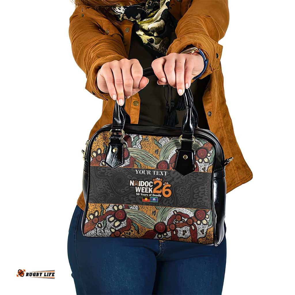Personalised NAIDOC Deadly 50 Years Shoulder Handbag Minimalist Aboriginal Art LT9