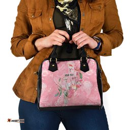 Personalised Galah Cockatoo Eucalyptus Flowers Shoulder Handbag Australian Breast Cancer Spirit LT9