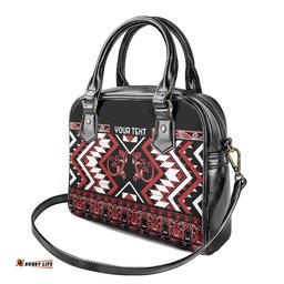 Personalised Aotearoa Waitangi Shoulder Handbag Taniko Motifs - Mania Gecko LT7