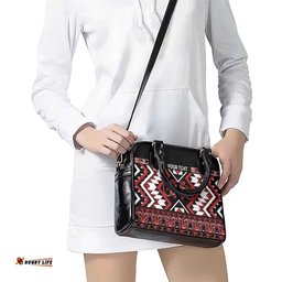 Personalised Aotearoa Waitangi Shoulder Handbag Taniko Motifs - Mania Gecko LT7