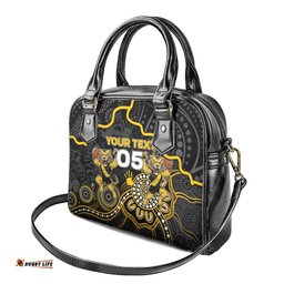 Custom Richmond Football Shoulder Handbag Aboriginal Dot Art Pattern DT05