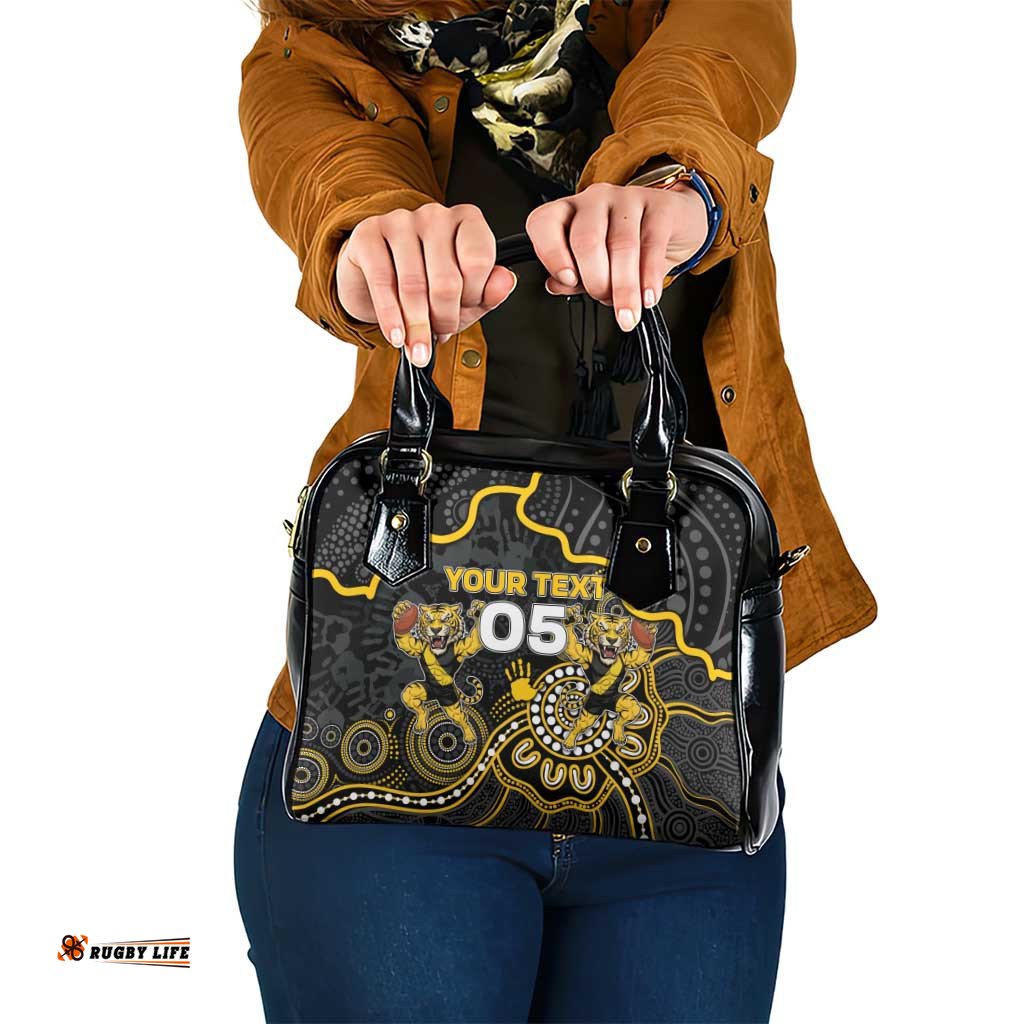 Custom Richmond Football Shoulder Handbag Aboriginal Dot Art Pattern DT05