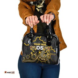 Custom Richmond Football Shoulder Handbag Aboriginal Dot Art Pattern DT05