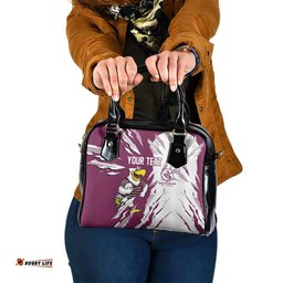 Personalized Manly Warringah Sea Eagles Shoulder Handbag Dynamic Lightning Mascot Rugby Australia TS04