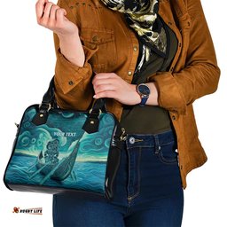 Personalised New Zealand Waitangi Day Shoulder Handbag Hei Tiki With Maori Waka - Whakarare Pattern LT14