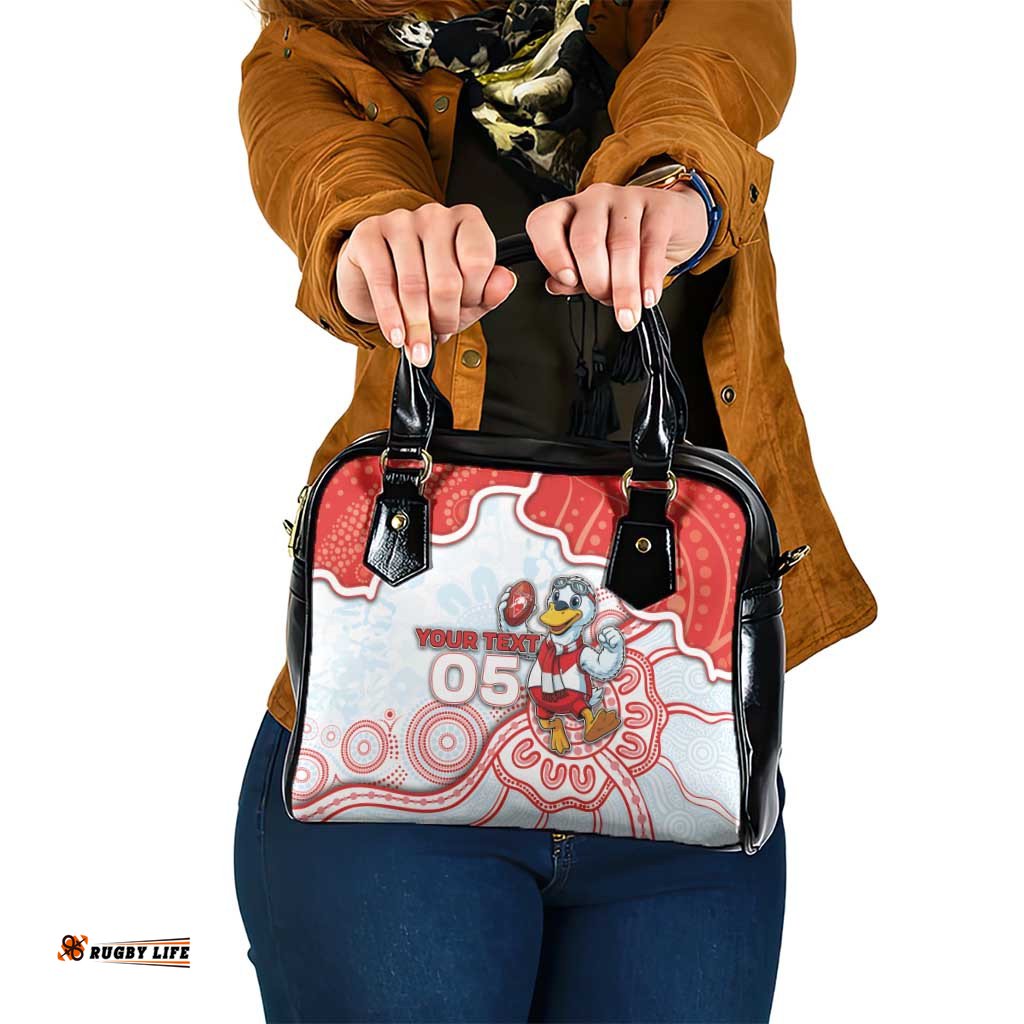 Custom Swans Football Shoulder Handbag Aboriginal Dot Art Pattern DT05