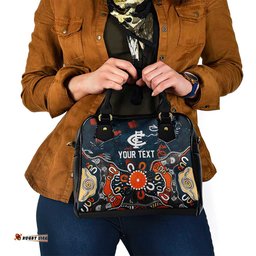 Personalized Carlton Blues Shoulder Handbag Aboriginal Dot Painting Graffiti Style TS04