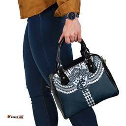 Personalized Carlton Blues Shoulder Handbag Polynesian Tribal Pattern Heritage Football TS04