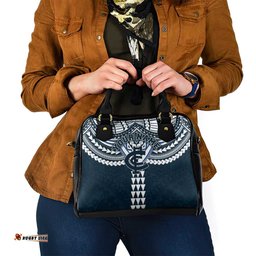 Personalized Carlton Blues Shoulder Handbag Polynesian Tribal Pattern Heritage Football TS04